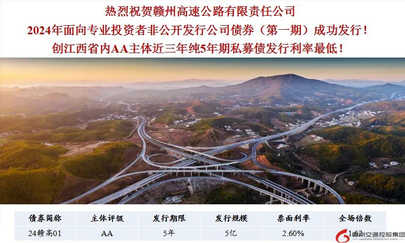 喜報！贛州交控集團接連在資本市場發行債券成功！